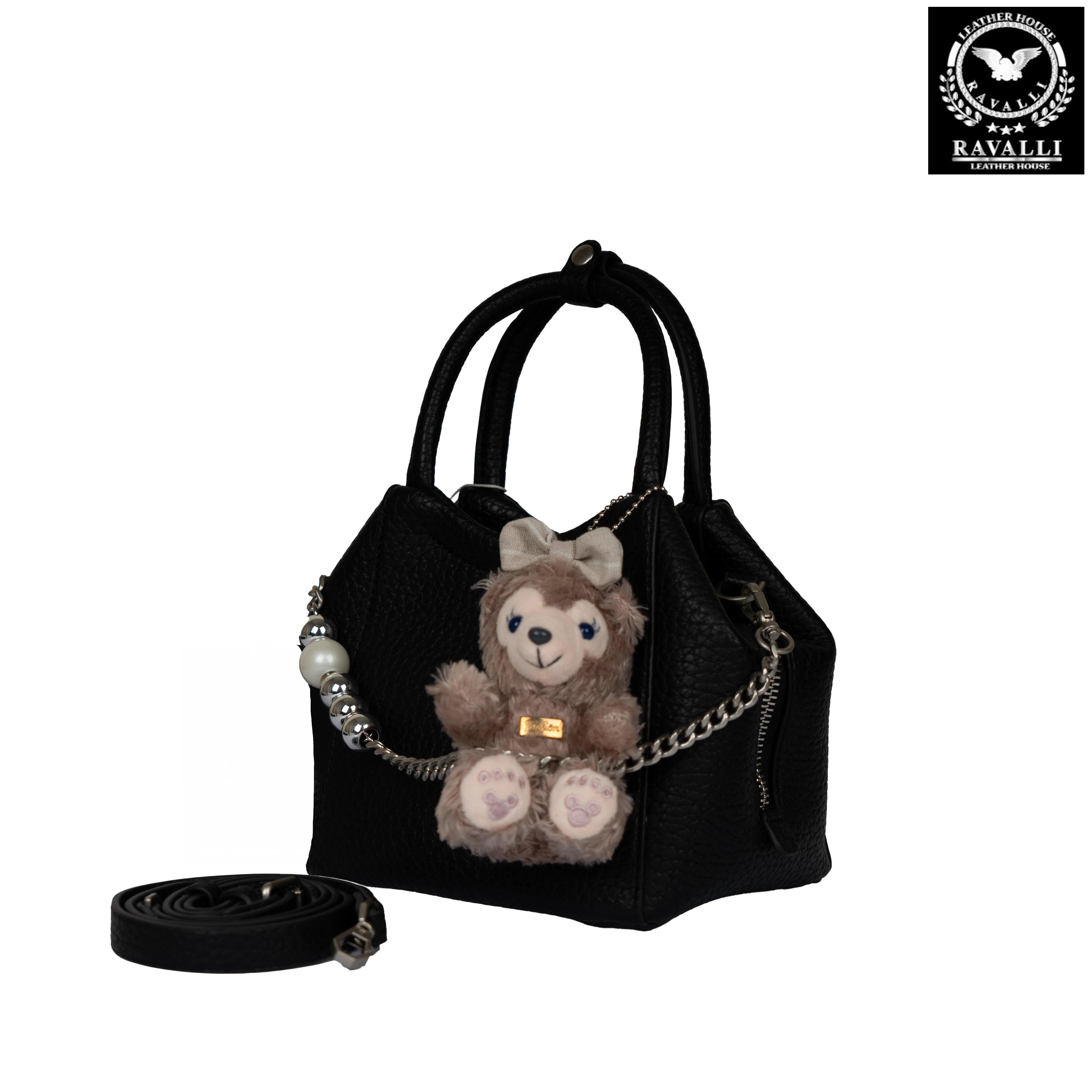 Mini Shoulder Bag with Teddy Charm – Model 9105