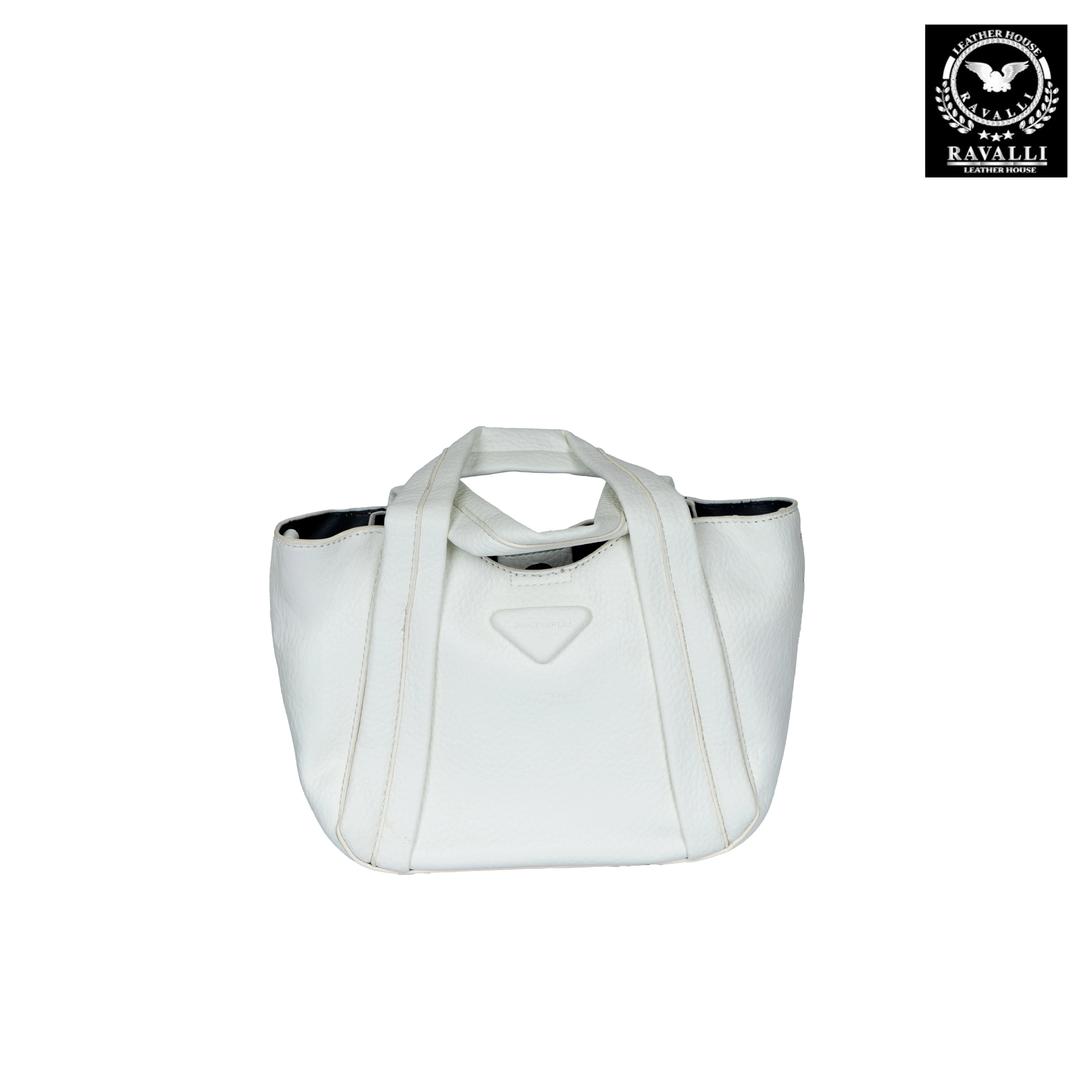 Leather Handbag with Dual Handles & Top Zipper