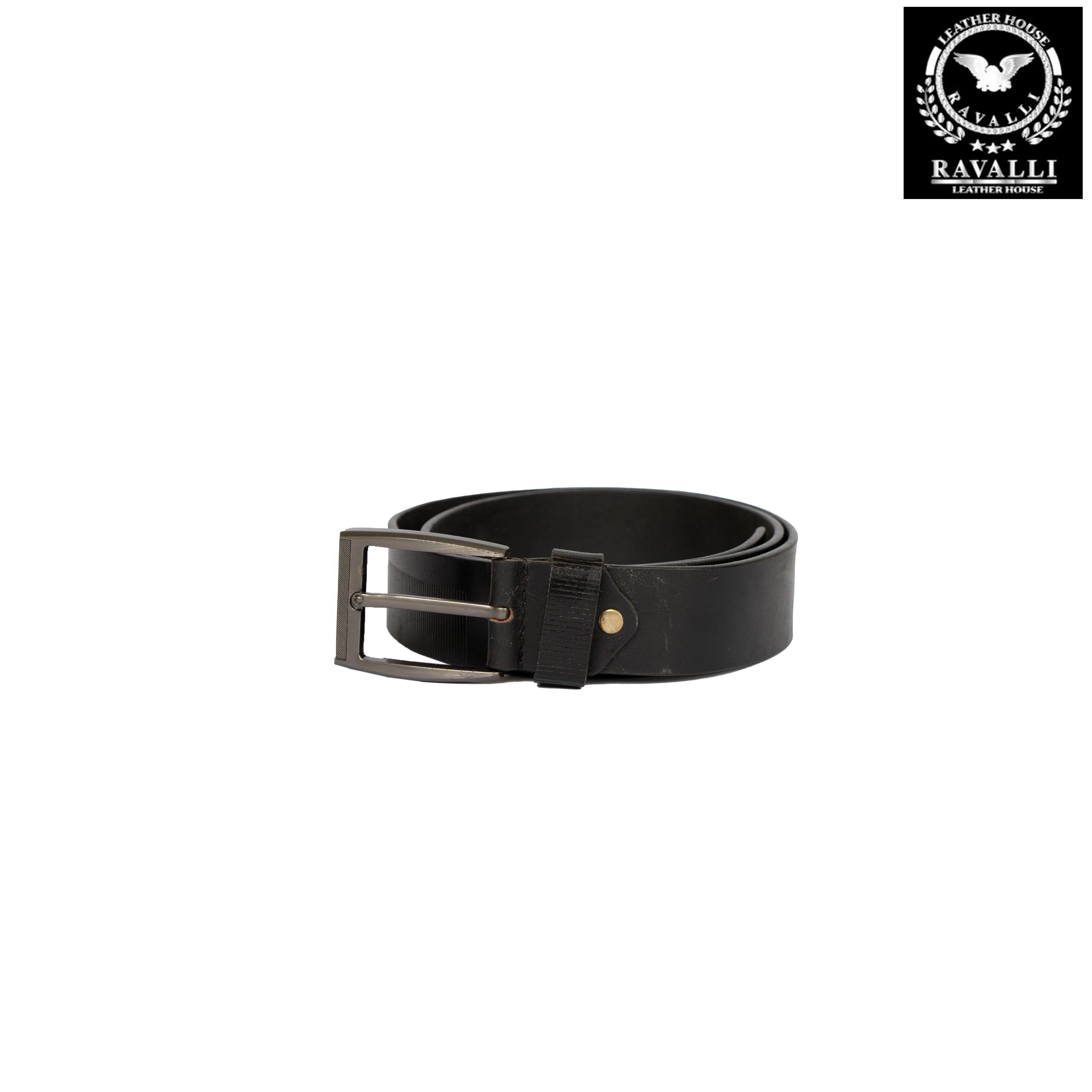 Stride Men’s Leather Belt – Genuine Leather with Engraved Striped Pattern