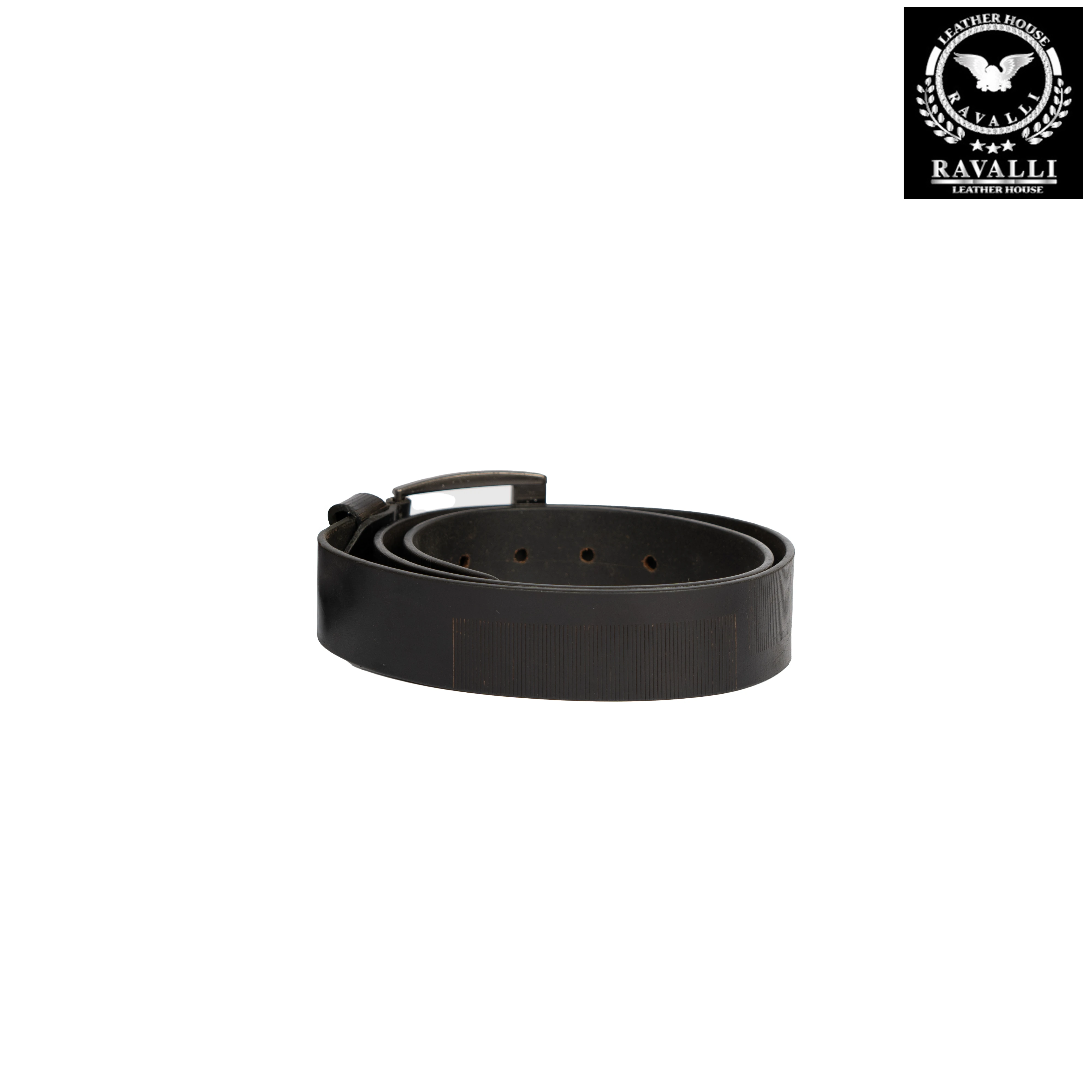 Stride Men’s Leather Belt – Genuine Leather with Engraved Striped Pattern