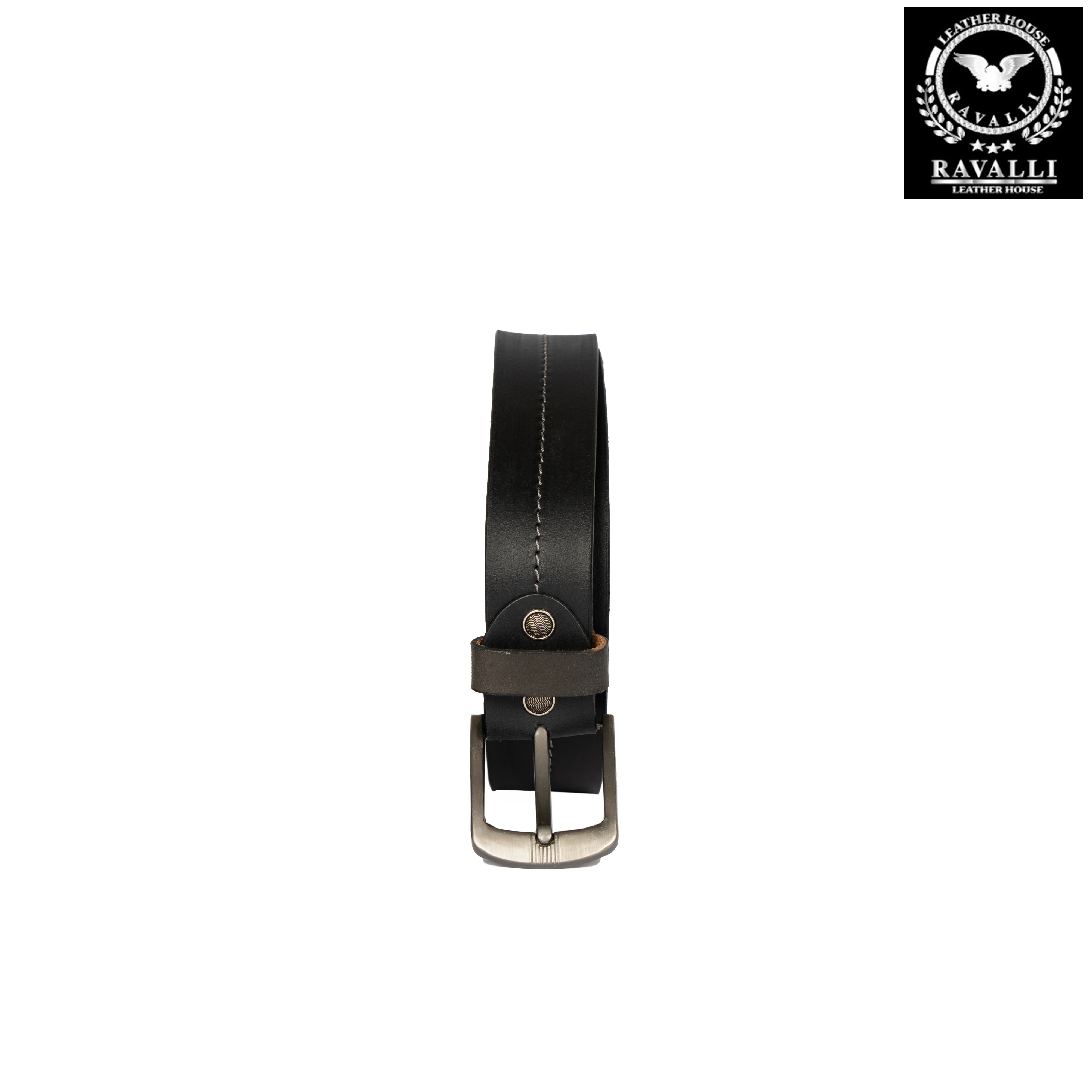 Men’s Leather Belt – Visible Stitch Design – 100% Genuine