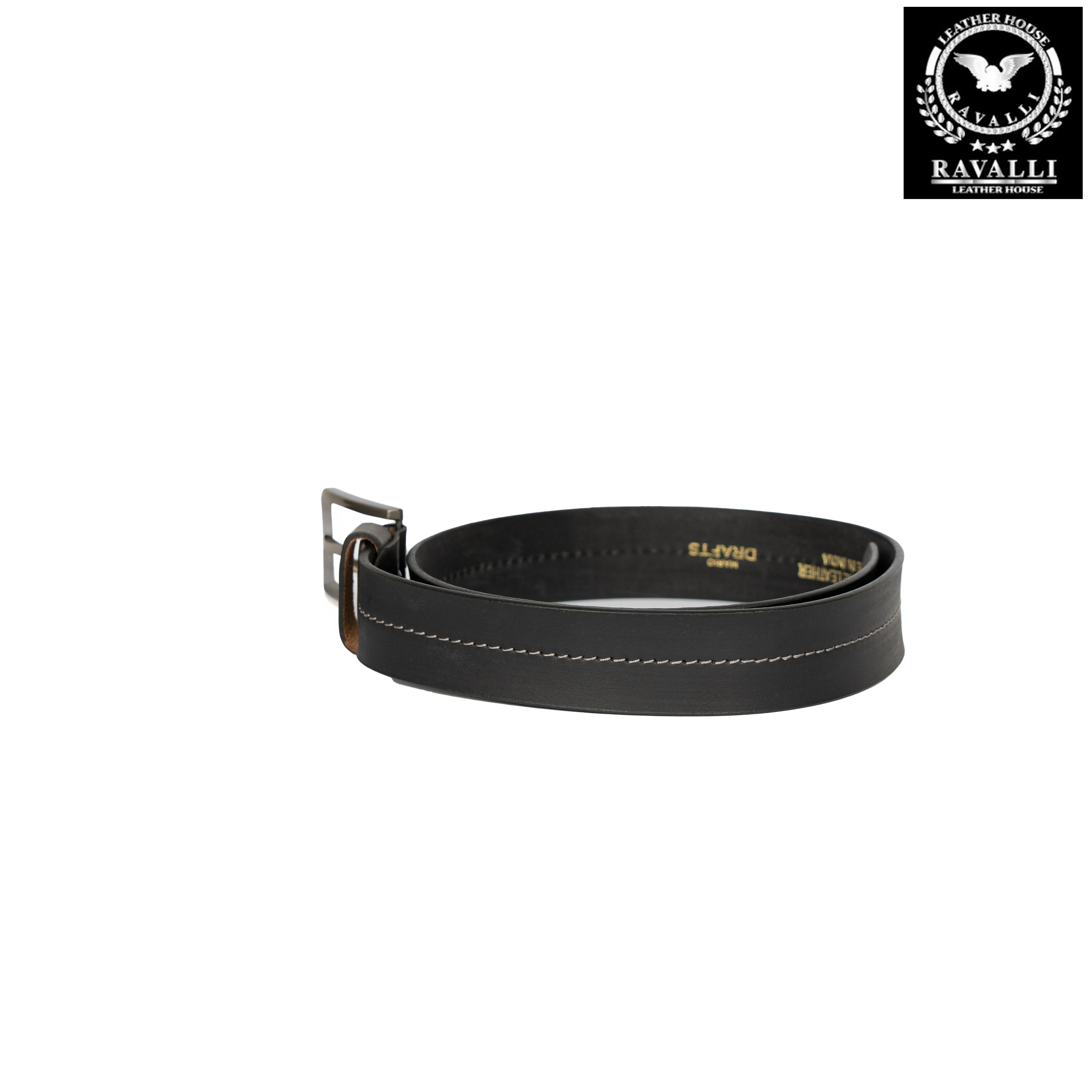 Men’s Leather Belt – Visible Stitch Design – 100% Genuine
