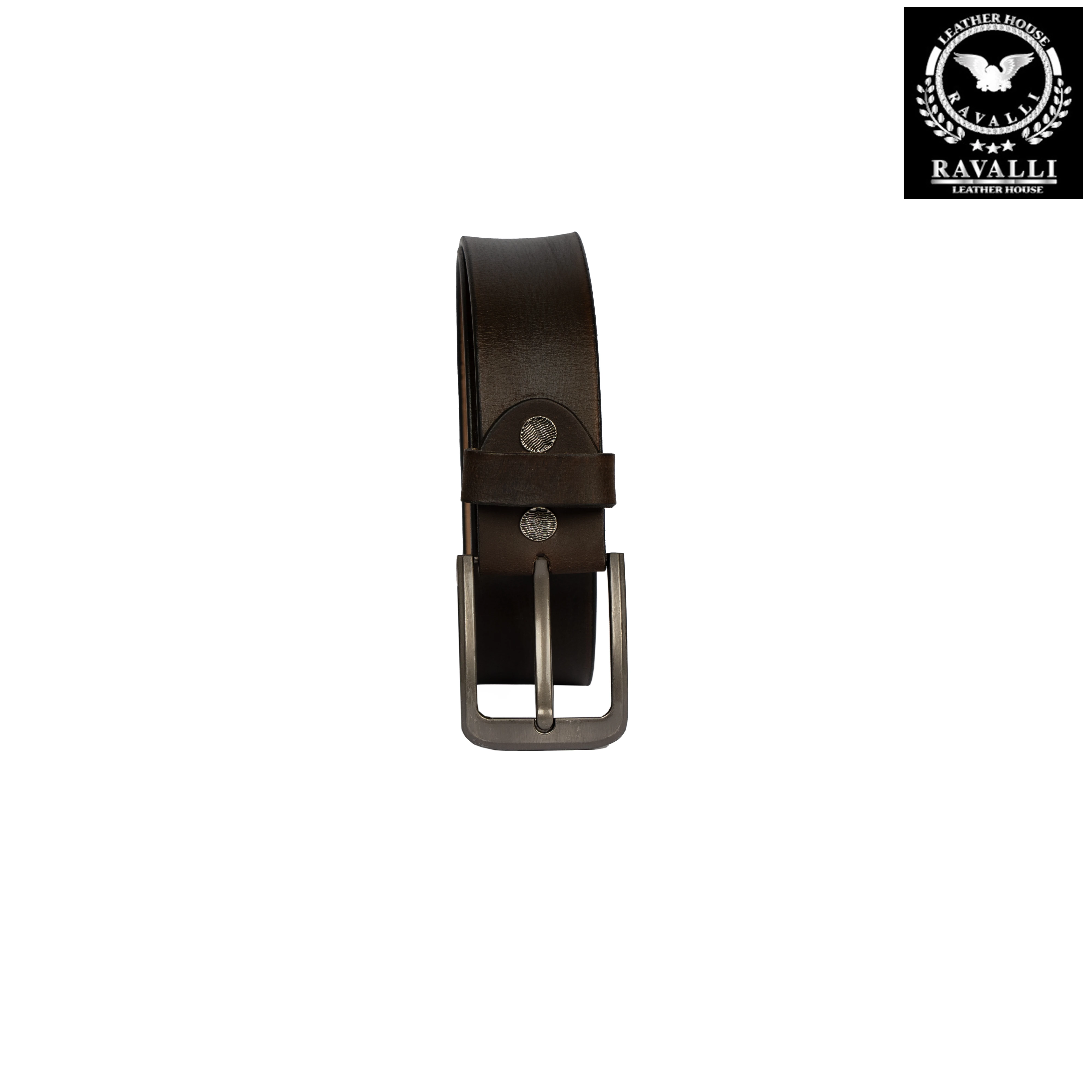 Men’s Leather Belt – Smooth Brushed Finish – 100% Genuine Leather