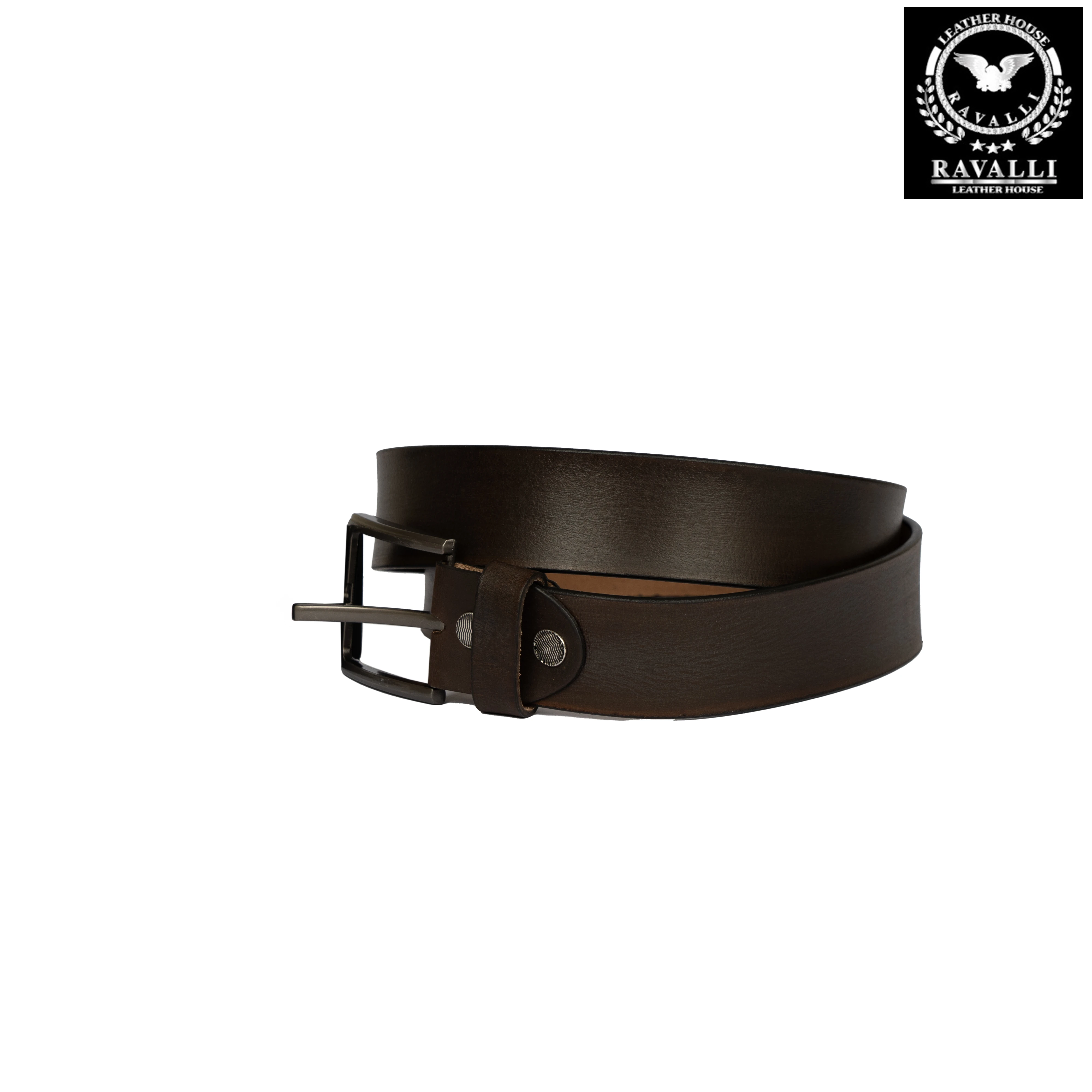 Men’s Leather Belt – Smooth Brushed Finish – 100% Genuine Leather