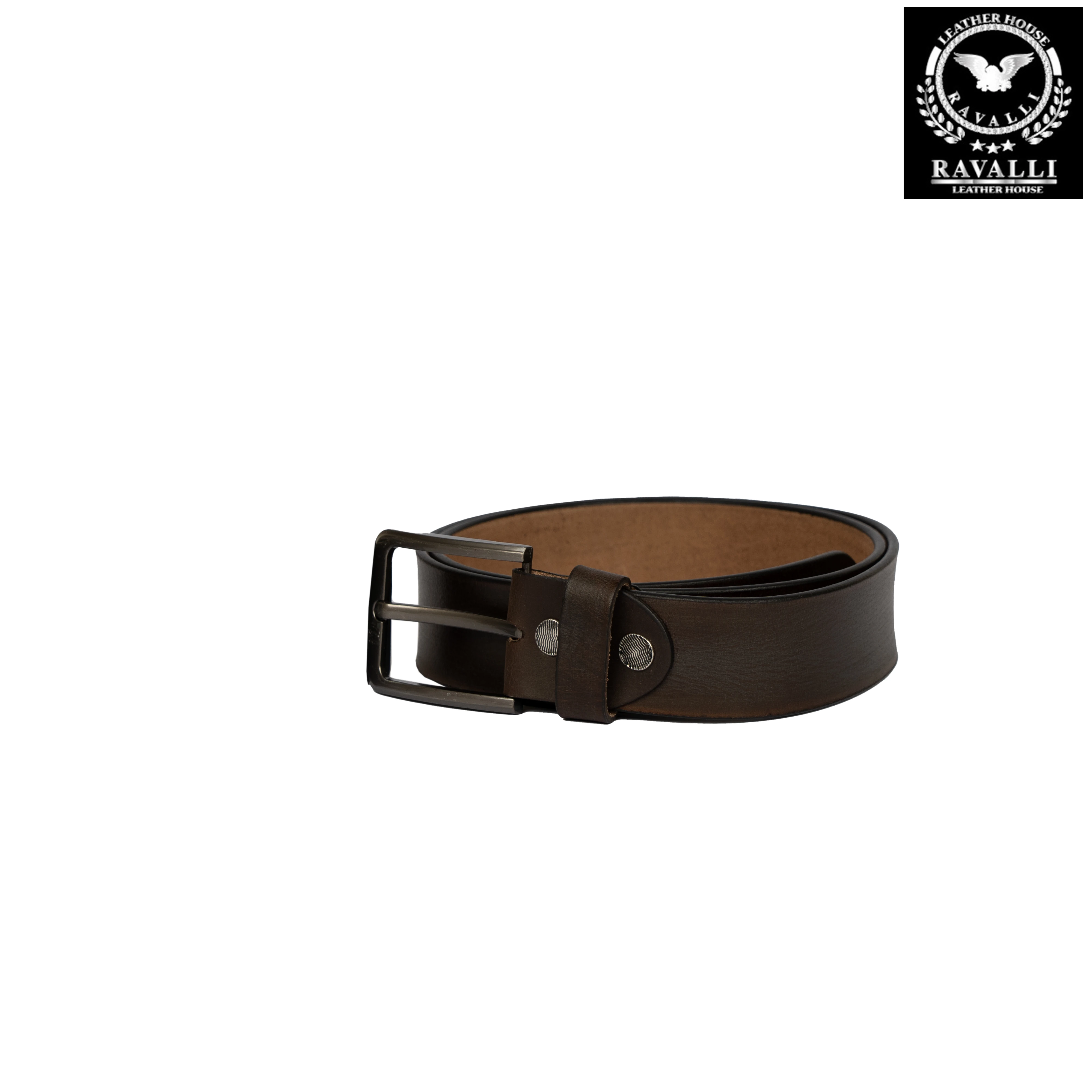 Men’s Leather Belt – Smooth Brushed Finish – 100% Genuine Leather