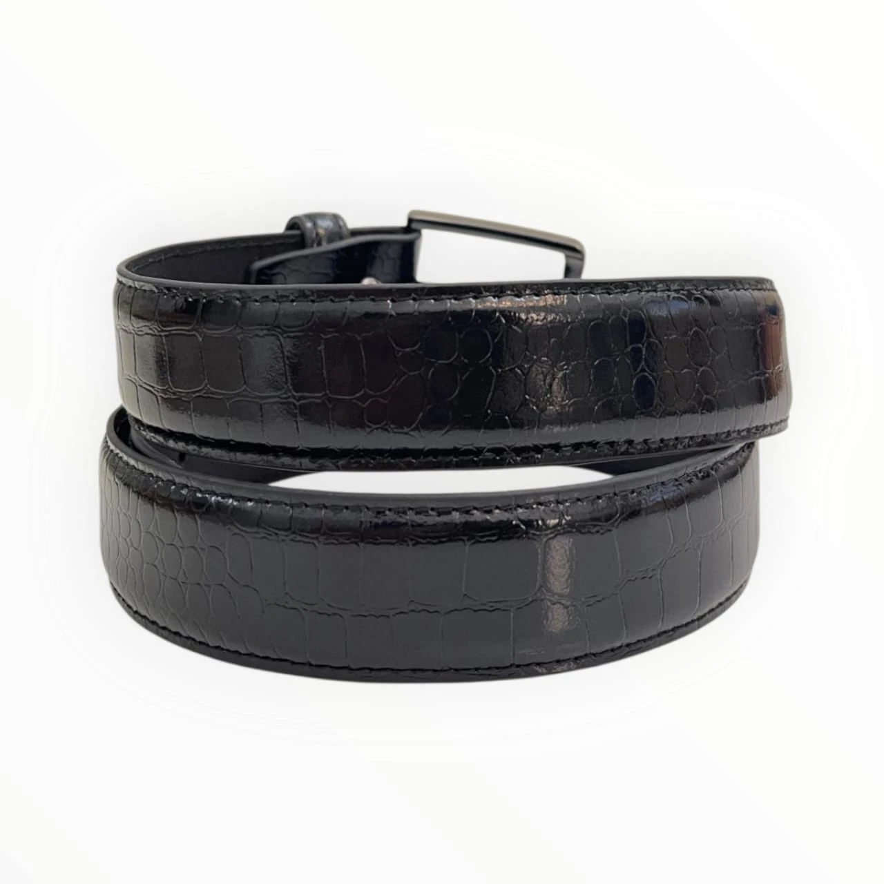 Men’s Croc-Embossed Leather Belt