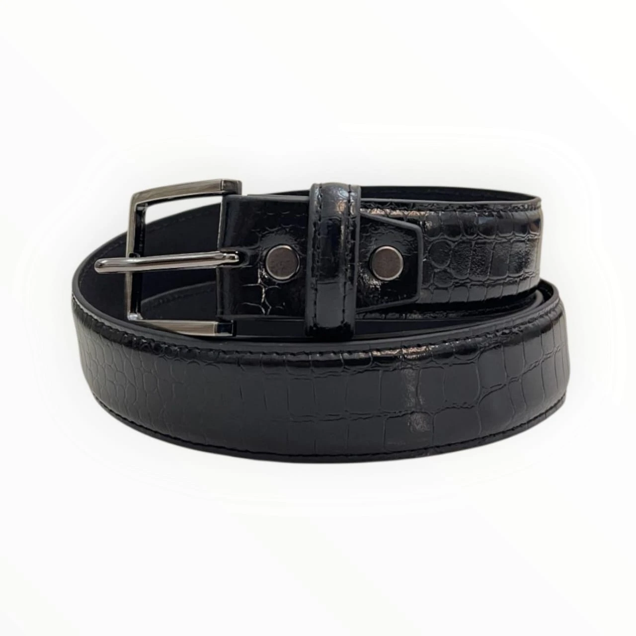 Men’s Croc-Embossed Leather Belt