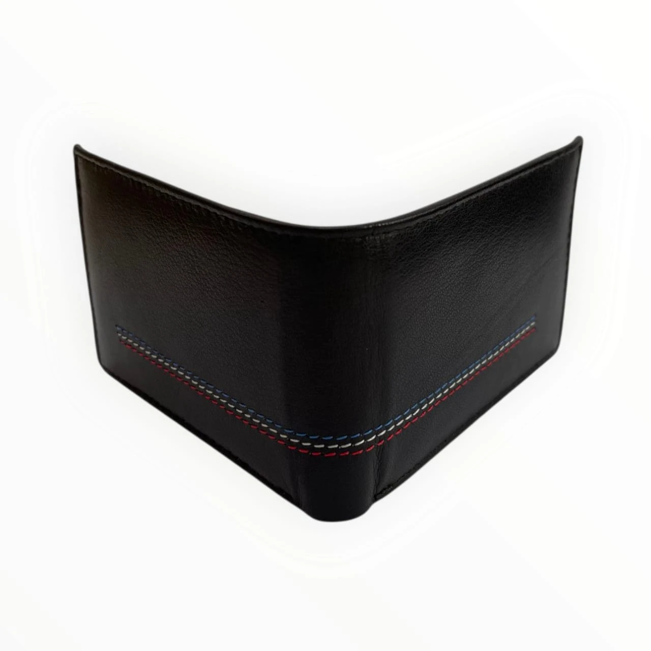 Men's Classic Leather Wallet with Multicolor Stitching